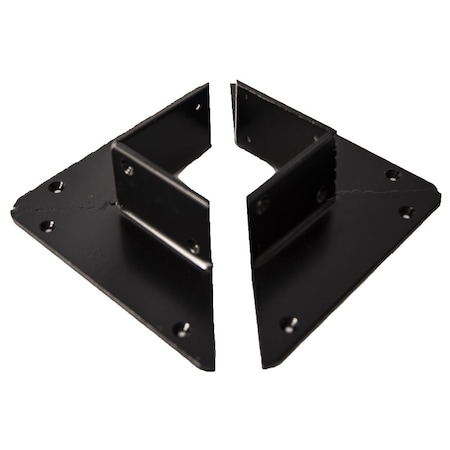 Osborne Wood Products 8 x 8 x 2 1/2 Pair of Heavy Duty L Brackets in Flat Black Finish PR 99200BL